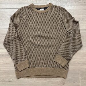 J. Crew Men's Textured Tan Crewneck Sweater